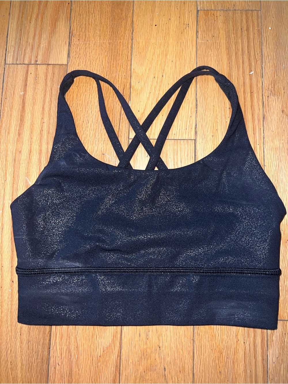 Lululemon black/semi reflective sports bra